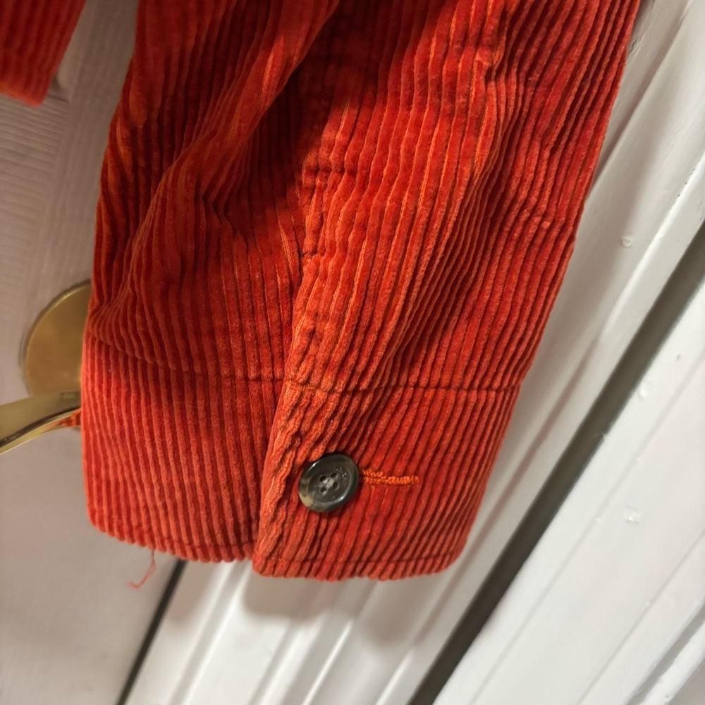 Corduroy Jacket  Rust Orange Size M Vintage Style 100% Cotton - Picture 6 of 6